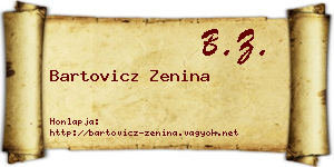 Bartovicz Zenina névjegykártya